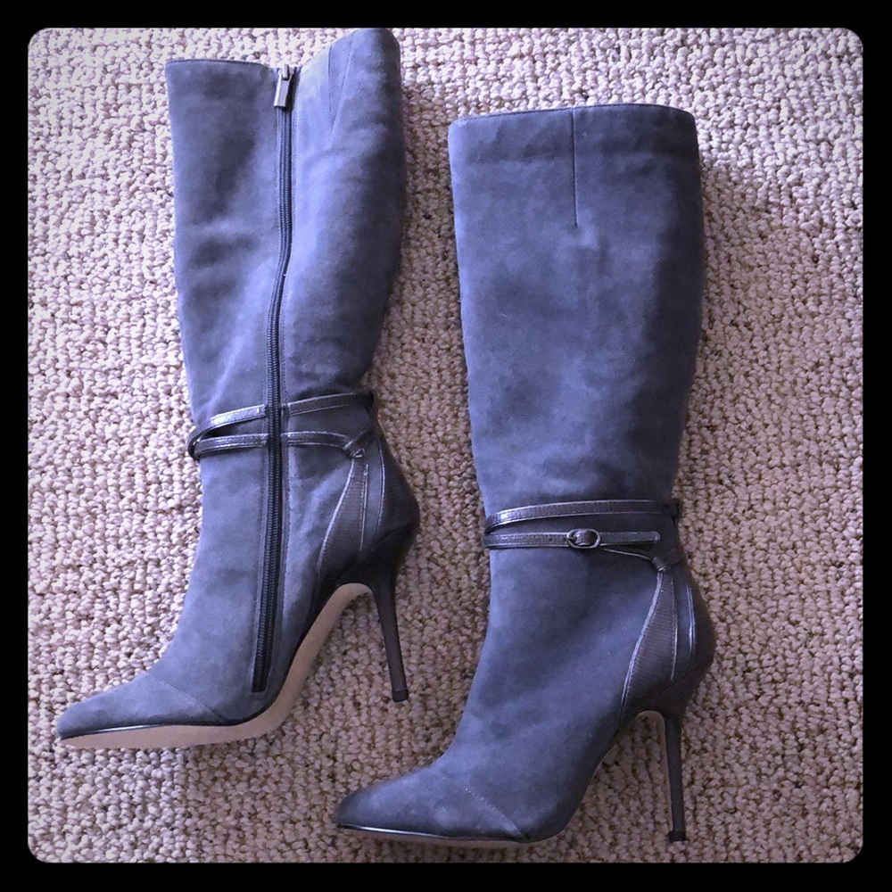 Grey Suede Boots
